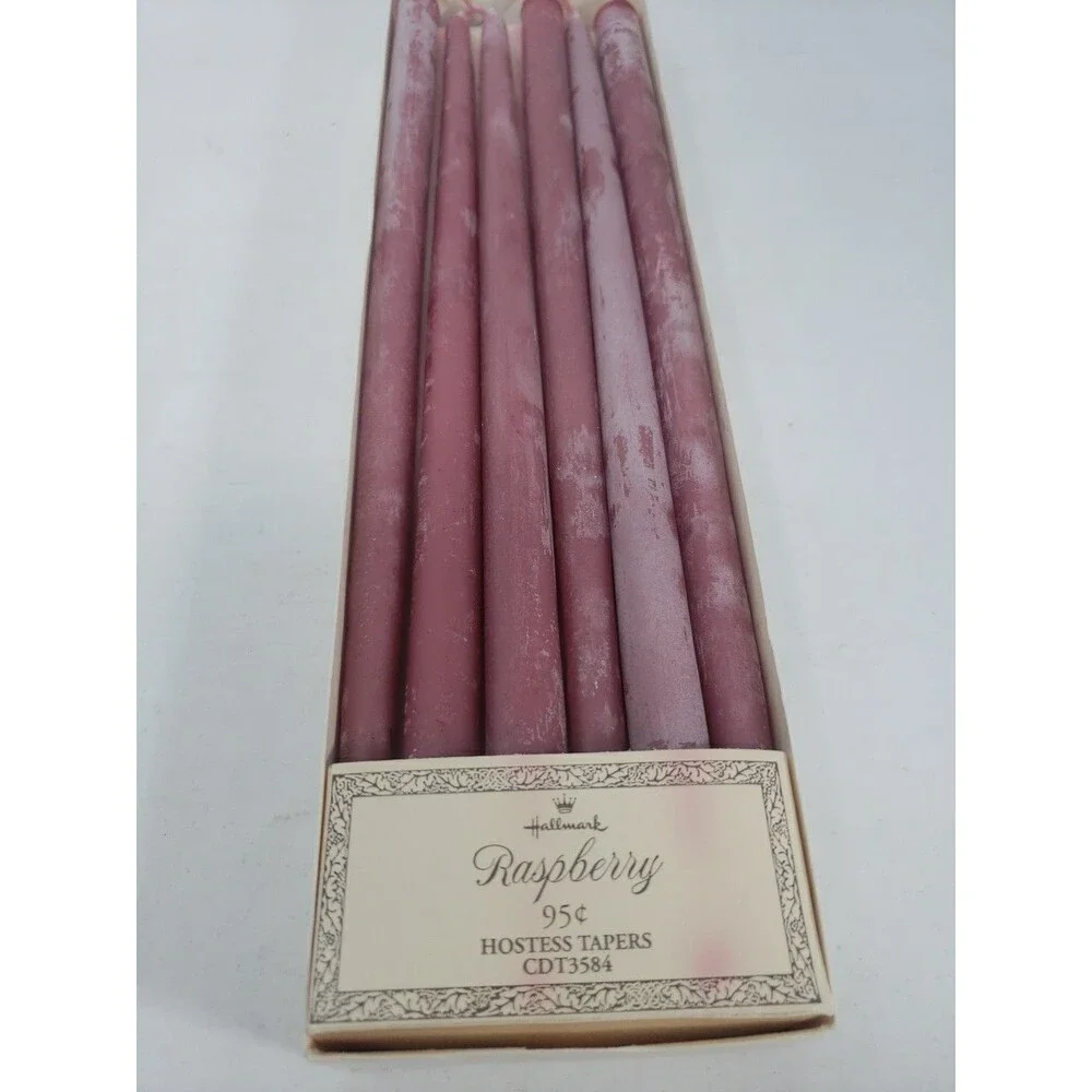 Vintage Hallmark Raspberry Hostess Tapers 10